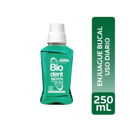 Enjuague Bucal Biodent Diario Menta 250 Ml.