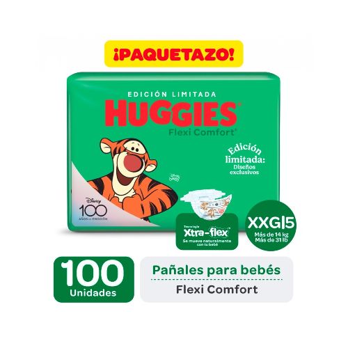 Pañales Huggies Flexi Comfort Ahorrapack Talle Xxg 100 Uds.