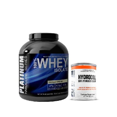 Platinum 100% Whey Protein Isolate 5lb (2,27kg) + Colágeno Hidrolizado Hydrocoll 300g