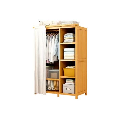 Perchero Premium Madera Bambú Closet Con Cortina 160x85x43c®