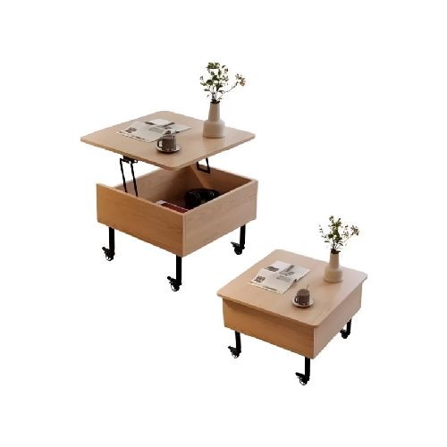 Mesa Ratona Mdf Elevación Con Cajón Oculto 55cm Con Ruedas®