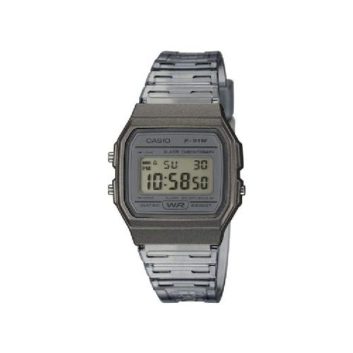 Reloj Pulsera Casio F-91ws-8 Gris De Resina Transparente®