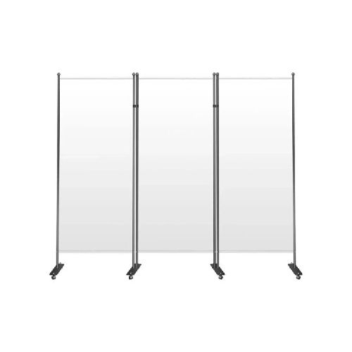 Biombo Separador 3 Paneles 226x185cm Poliéster Con Ruedas®