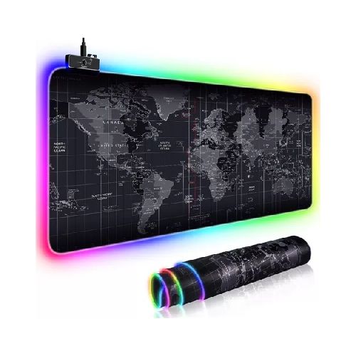 Mouse Pad Gamer Xl Rgb Con Diseño De Mapa