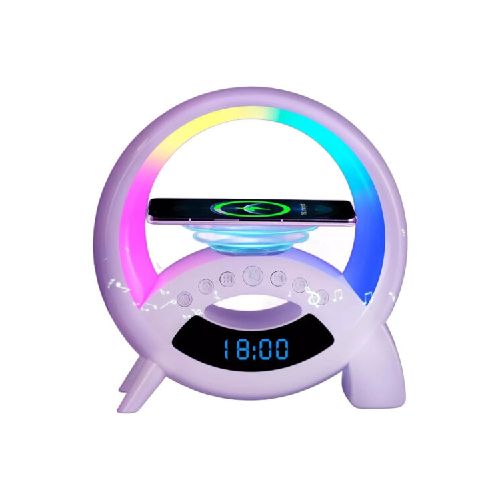 Lampara Veladora Q Parlante Cargador Inalámbrico Luces Rgb®