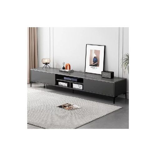 Rack Tv Minimalista Gris 160 Cm Aspecto Mármol Premium Inds®