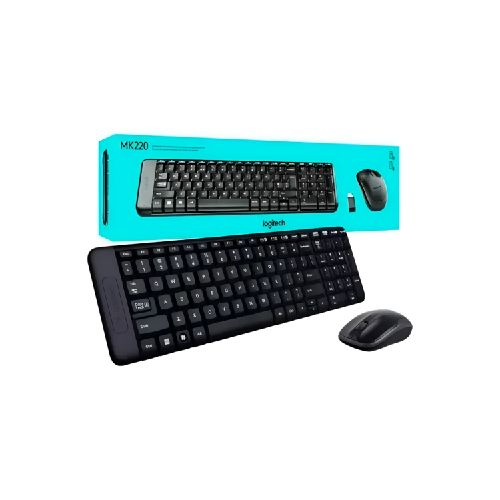 Kit Teclado Y Mouse Inalámbrico Logitech Mk220 Color Negro