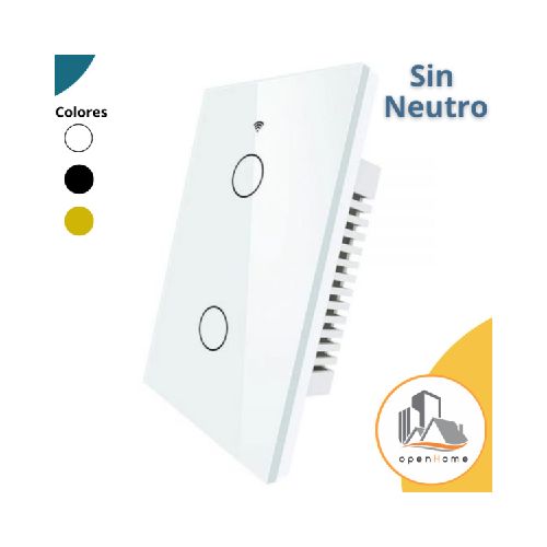 Interruptor De Luz Táctil Wifi 2C , Sin Neutro