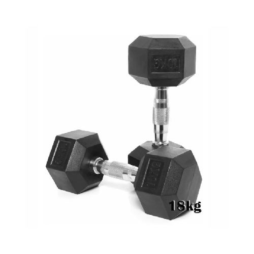 Mancuerna Hexagonal Engomada Dumbbell 17.5 Kg 