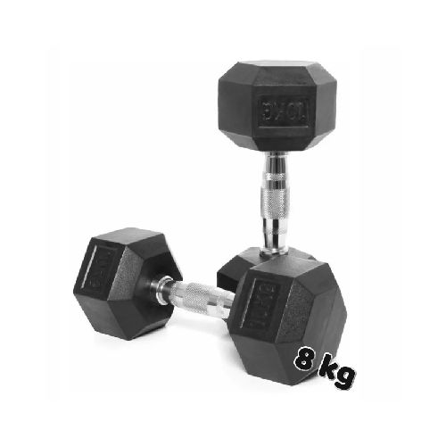 Mancuerna Hexagonal Engomada Dumbbell 8 Kg 