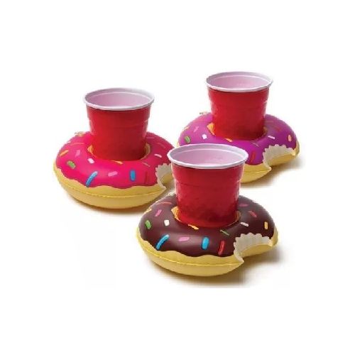 Inflable Portavaso Dona Donut Rosa Marrón Piscina Vaso Pro 