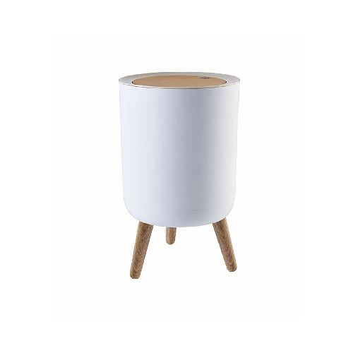 Papelera Nórdica Cesto Basura Patas Madera Tapa Cocina Baño 