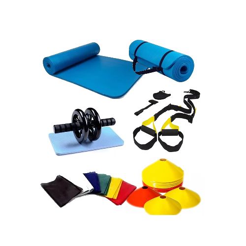 Combo N1 Entrenamiento Rueda Yoga Mat Conos Suspensión 