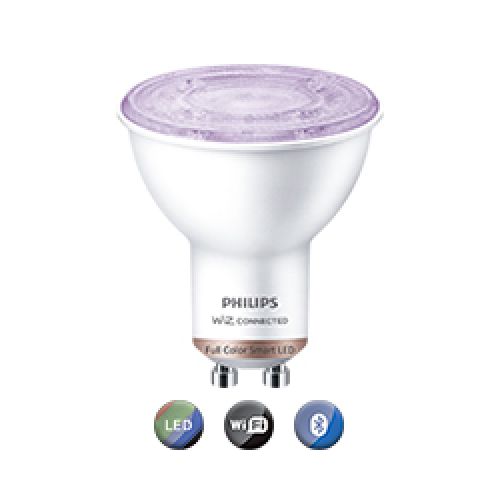 Lámpara Led Inteligente Philips Wiz 4,7W GU10 Blanco Y Color  