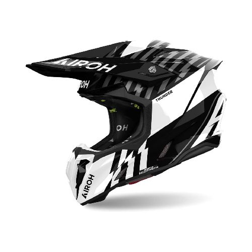 Casco Airoh Cross Twist 3.0 Hrt Thunder Gloss Blanco Negro - Motoshop Respuestos y Accesorios  