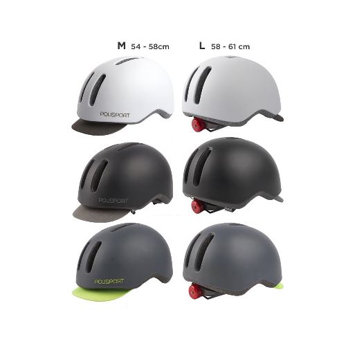 Casco Bici Polisport Commuter Visera Y Luz Varios Colores - Motoshop Respuestos y Accesorios  