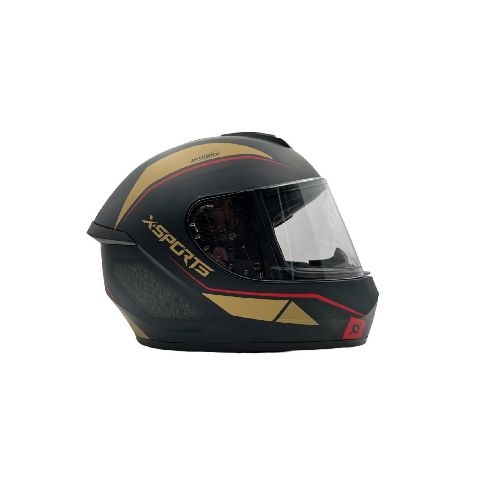 Casco Integral X Sports M63 Broker Negro Oro Mate - Motoshop Respuestos y Accesorios  