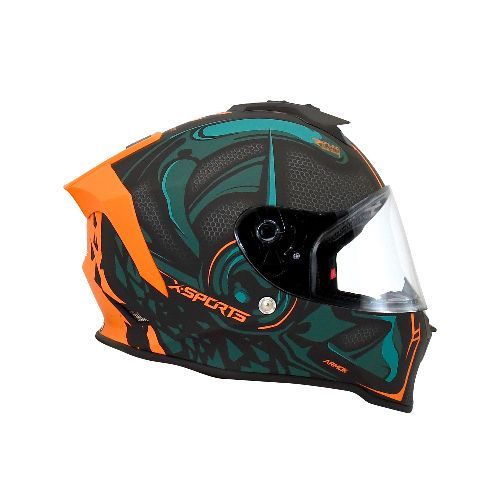 Casco Integral X Sports V151 Armok Verde Naranja - Motoshop Respuestos y Accesorios  