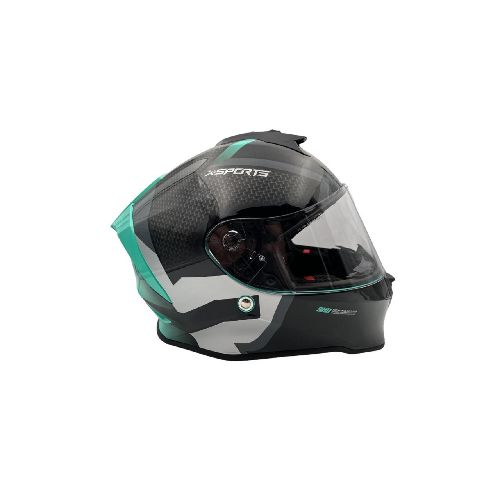 Casco Integral X Sports V151 Origen Negro Menta Brillante - Motoshop Respuestos y Accesorios  