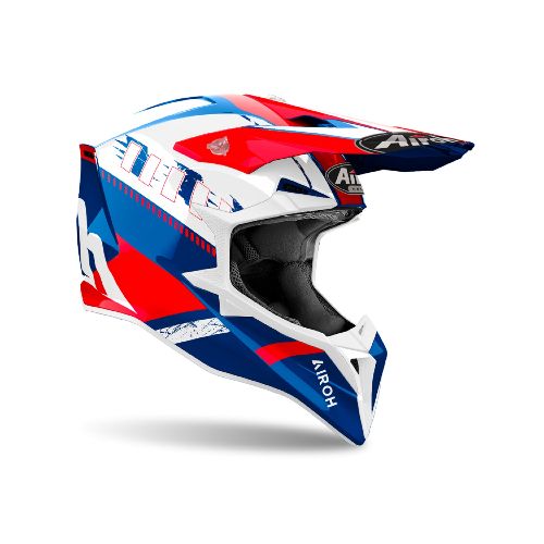 Casco Airoh Cross Wraap Feel Gloss Azul Rojo - Motoshop Respuestos y Accesorios  