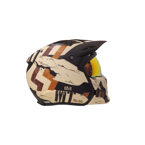 Casco Mt Street Fighter Skull A14 Mascara Desmontable Naranja - Motoshop Respuestos y Accesorios  