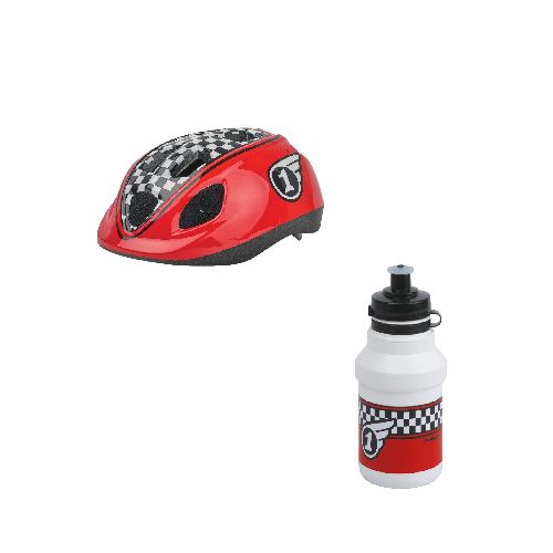 Set Bici Niño Casco Y Caramañola Talle S Junior Polisport Rojo - Motoshop Respuestos y Accesorios  