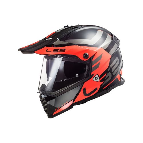 Casco Ls2 Mx436 Pioneer Evo Adventure Negro Mate Naranja - Motoshop Respuestos y Accesorios  