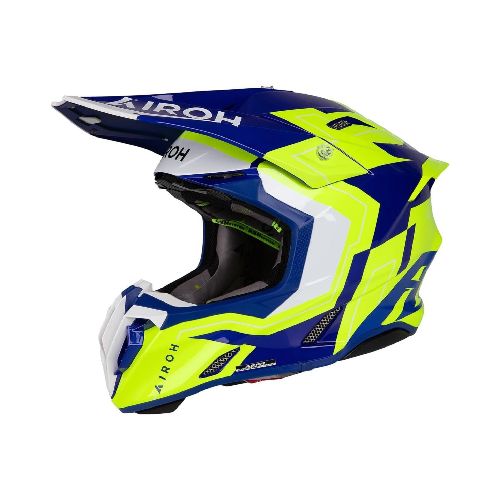 Casco Airoh Cross Twist 3.0 Hrt Dizzy Gloss Azul Amarillo - Motoshop Respuestos y Accesorios  