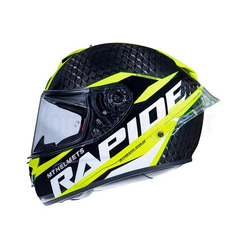 Casco Integral Mt Rapide 100% Carbon Amarillo Pinlock Aleron - Motoshop Respuestos y Accesorios  