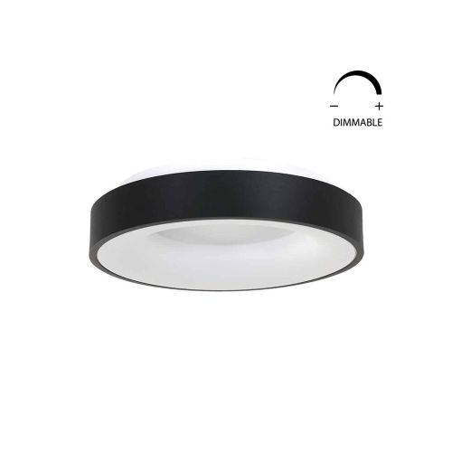 Plafon LED Redondo Philadelphia 17W 30cm Negro — Serlux