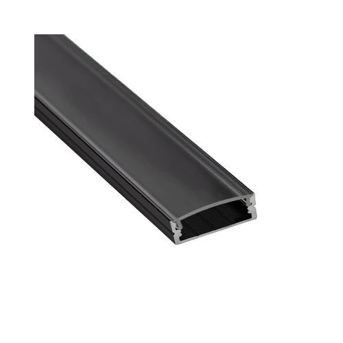 Perfil Aluminio para Cinta LED 12V 1 Metro Negro — Serlux