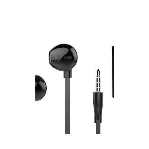 Auriculares Metálicos con Micrófono Cable Plano T42 Foneng - Negro