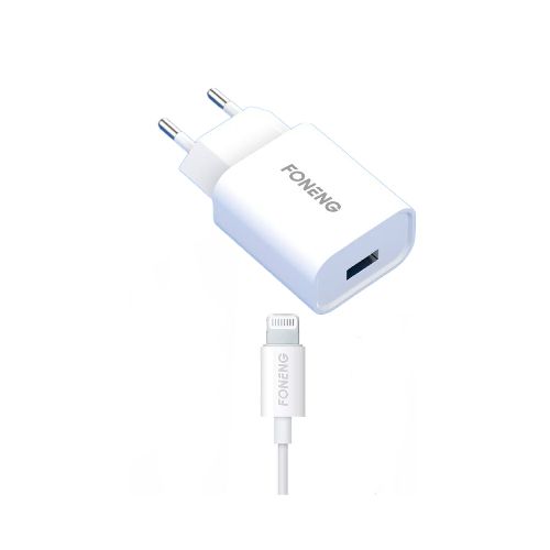 Combo Cable y Cargador 2.1A Carga Rápida Foneng - iPhone Compatible