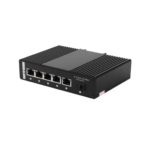 Switch Industrial Giga 4 PoE y 1 SFP con Fuente | ProNet Tecnología  