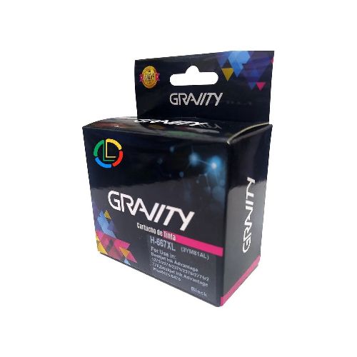 Cartucho Gravity compatible con HP 667 XL Negro | ProNet Tecnología  