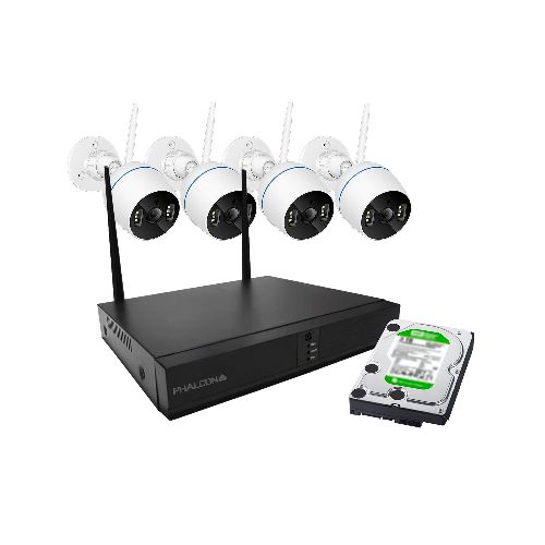 Kit Inalambrico -Cámaras De Seguridad Full HD -INCLUYE DISCO DURO 500GB-  