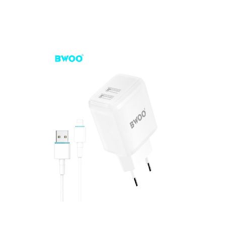 Cargador de Pared 2 USB Lightning 5V 2.4A BWOO  Bwoo