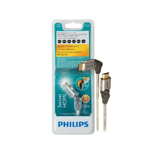 Cable HDMI 1.5mts. Full HD acodado con movimiento 180 grados  PHILIPS