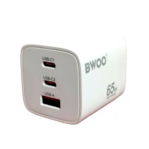 Cargador de Pared 65W Usb-a + 2 Usb-c - Carga rápida  Bwoo