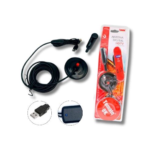 Antena Digital Interior para Tv con Booster - Conector F  TOMATE