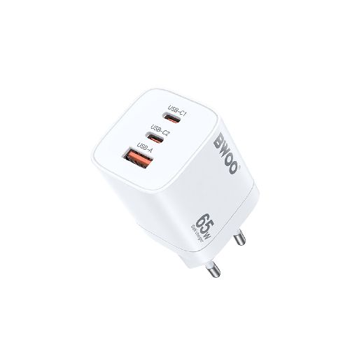 Cargador de Pared 65W Usb + 2 Usb-c carga rápida BWOO  Bwoo