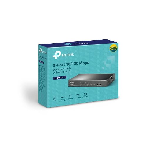 Switch 8 Bocas 10/100 Mbps 4 Puertos Poe TL-SF1008LP  TP-link