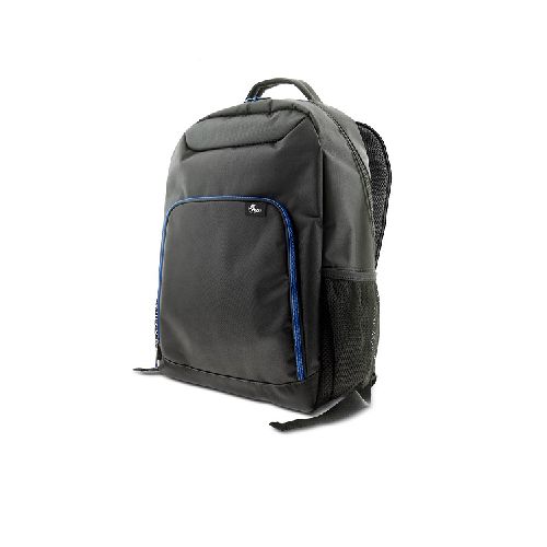 Xtech XTB-211 Mochila para laptop- 15.6″ – Poliéster – Color Negro con detalles en azul – Bolsillo frontal para accesorios con organizador interior – Bolsillo de malla laterales 