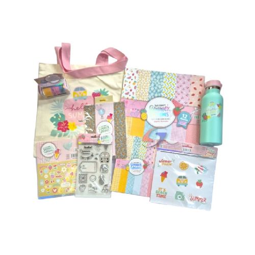 BOLSA DE MANO IBI CRAFT HELLO SUMMER + TERMO Y ACCESORIOS  