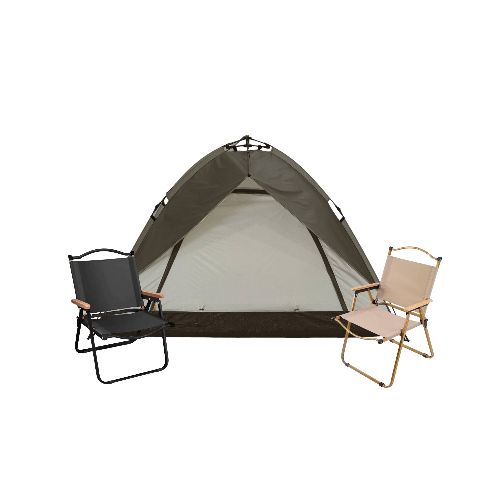 Carpa para 2 personas + 2 sillas plegables - Marron — Aventureros