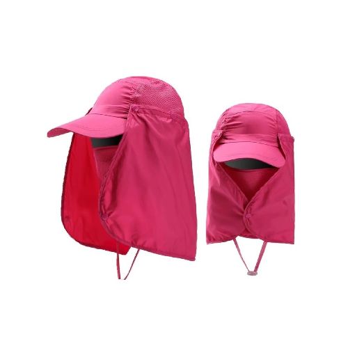 Gorro de visera con cubre rostro y cubre nuca - Colores lisos - Fucsia — Aventureros