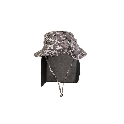 Sombrero Capelina de pescador con cubre nuca Protección UV50+ - Fox Boy - Pixelado Gris — Aventureros