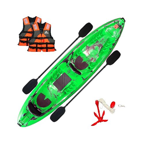 Kayak Raia triplo 2 adultos + 1 niño - Caiaker - Verde neon — Aventureros