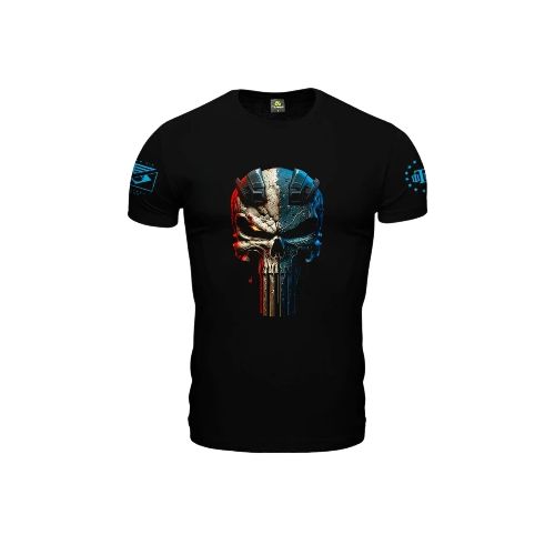 Remera manga corta Punisher EUA 3D - Negro — Aventureros