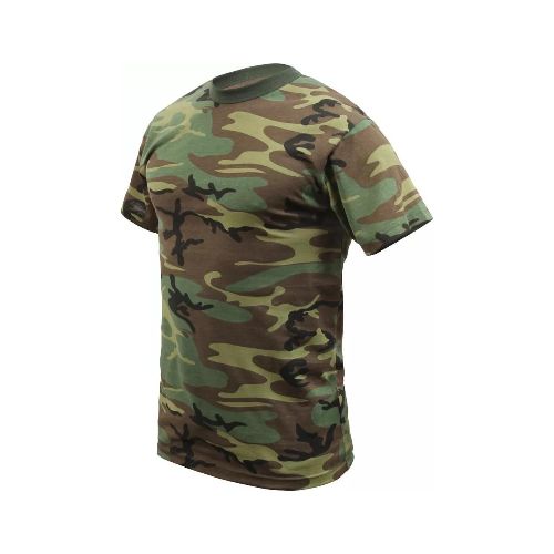 Remera camuflada en algodón - Woodland — Aventureros